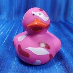 Bright Neon Pink Camo Rubber Duck