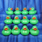 12 Green Floating Rubber Ducks