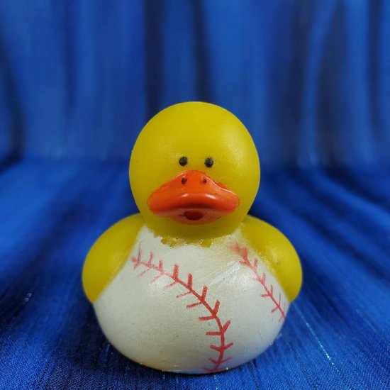 Baseball Mini Rubber Duck - Click Image to Close