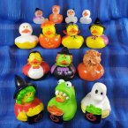 Fun Flock! 14 Halloween Rubber Ducks with Glow-in-the-Dark Minis