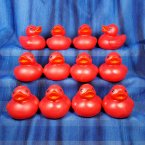 12 Red Floating Rubber Ducks