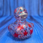 Patriotic Red, White, & Blue Glitter Rubber Duck - Red Patriotic Red, White, & Blue Glitter Rubber Duck - Red