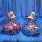 Patriotic Red, White, & Blue Glitter Rubber Duck Duo Patriotic Red, White, & Blue Glitter Rubber Duck Duo